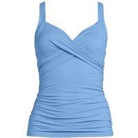 Lands' End Women's Plus V-Neck Wrap Tankini Top in Blue | Size: 20