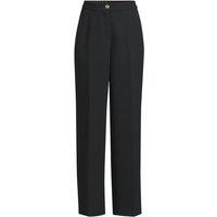 Lands' End Women's Petite Wide Leg Crepe Trousers in Black | Size: 14-16