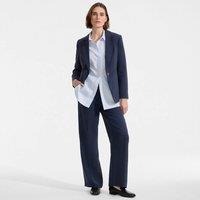 Lands' End Women's Petite Wide Leg Crepe Trousers in Navy | Size: 14