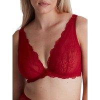Aubade Women's Danse Des Sens Comfort Triangle Plunge Bra in Red | Size: 36D