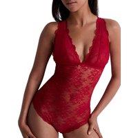 Aubade Women's Danse Des Sens Plunge Bodysuit in Red | Size: 12