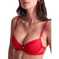 Aubade Women's Sheer Emotion Push-Up Bra in Red | Size: 36E