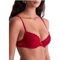 Aubade Women's Mystery Of Love Moulded Push-Up Bra in Red | Size: 34E