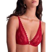 Aubade Women's Mystery Of Love Ultra Low Triangle Plunge Bra in Red | Size: 32B