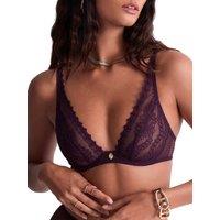 Aubade Women's Mystery Of Love Ultra Low Triangle Plunge Bra in Purple | Size: 38C