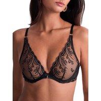 Aubade Women's Cosmic Romance Triangle Plunge Bra in Black | Size: 38B