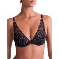 Aubade Women's Cosmic Romance High Apex Push-Up Bra in Black | Size: 36B