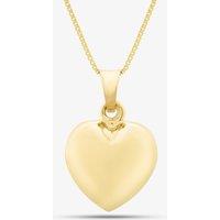 T.H.Baker Women's 9ct Yellow Gold Polished 3D Heart Necklace GP2261 | Size: 16-18inch