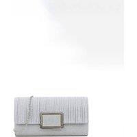 SVNX Women's Square Buckle Clutch Bag in Silver