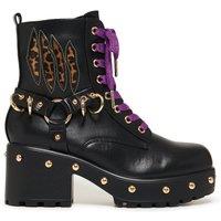 KOI Women's Lucia Werewolf Military Studded Boots - Black | Size: 4