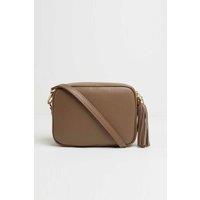 Betsy & Floss Women's "Verona' Crossbody Tassel Bag in Taupe