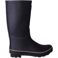 ABSOLUTE FOOTWEAR Women's Easy Slip On Waterproof Snow Rain Long Length Wellington Boot in Black | Size: 8