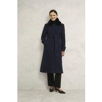 Hobbs London Women's Celeste Coat in Dark Navy | Size: 18