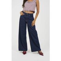 Brave Soul Women's Mid Rise Wide Leg Jeans in Indigo | Size: 14