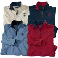 Atlas for Men Men's Microfleece Half Zip Jumper (Pack of 4) in Burgundy | Size: Large