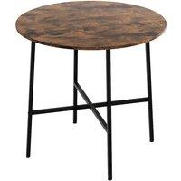 Levede Dining Table Round Kitchen 4 Person Coffee Restaurant Metal Base 80cm in Brown