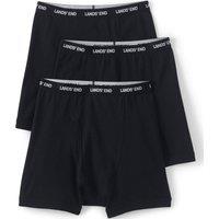 Lands' End Men's Cotton Jersey Boxer Shorts, 3 Pack in Black | Size: 2XL