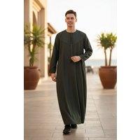 Infinity Leather Men's Ramadan Eid Moroccan Jubba Robe Kaftan Djellaba Thobe LFS -TT-008 in Green | Size: 58L