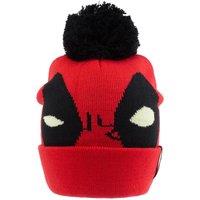 Deadpool Men's Face Pom Pom Beanie in Red