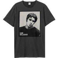 Amplified Men's Polaroid Portrait Liam Gallagher T-Shirt in Charcoal | Size: 2XL
