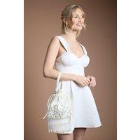 Coast Women's Bridal Bella Pearl Detail Satin Cross Body Bag in Ivory