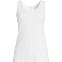 Lands' End Women's Petite Cotton Vest Top in White | Size: 16-18