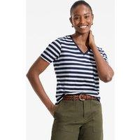 Lands' End Women's Supima Short Sleeve V-neck T-shirt in Blue | Size: 14-16