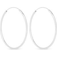 Simply Silver Women's Sterling Silver 925 50mm Sleeper Hoop Earrings