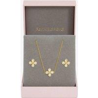 Jon Richard Women's Gold Plated & Crystal Flower Bridal Set - Gift Box