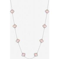 Inicio Women's Sterling Silver Plated Vintage Rose Clover Necklace - Gift Pouch
