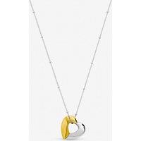 Inicio Women's Sterling Silver Plated Two Tone Heart Necklace - Gift Pouch