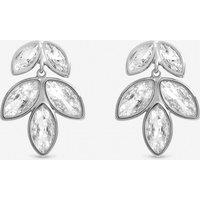 Inicio Women's Sterling Silver Plated Crystal Floral Drop Earrings