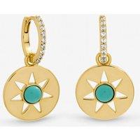 Inicio Women's Gold Plated & Turquoise Celestial Earrings - Gift Pouch
