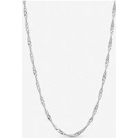 Inicio Women's Sterling Silver Plated Twist Chain Necklace - Gift Pouch