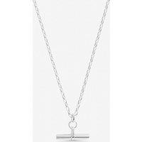 Inicio Women's Sterling Silver Plated Polished T-Bar Pendant - Gift Pouch