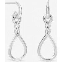Inicio Women's Sterling Silver Plated Polished Infinity Link Drop Earrings