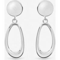 Inicio Women's Sterling Silver Plated Polished Open Double Drop Earrings