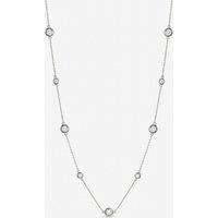 Jon Richard Women's Silver Plated Cubic Zirconia Bezel Necklace