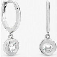 Jon Richard Women's Jonrichard Silver Plated Cubic Zirconia Bezel Huggie Earrings
