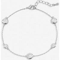 Jon Richard Women's Silver Plated Cubic Zirconia Bezel Bracelet