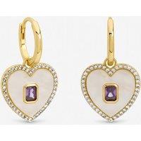 Jon Richard Women's Gold Plated & Mother of Pearl Heart Earrings