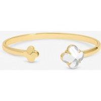 Jon Richard Women's Gold Polished & Crystal Clover Bangle