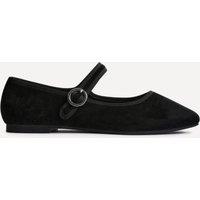 Linzi Women's Graceful Nude Faux Suede Ballet Pumps in Black | Size: 7-Standard Fit