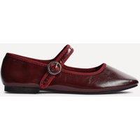 Linzi Women's Graceful Burgundy Faux Leather Ballet Pumps | Size: 4-Standard Fit