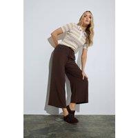 Long Tall Sally Women's Tall Linen Cropped Trousers in Chocolate | Size: 16
