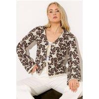 Long Tall Sally Women's Tall Floral Jacquard Cardigan | Size: 18-20