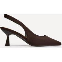 Linzi Women's Izzie Wide Fit Brown Lycra Court Heels | Size: 5-Wide Fit