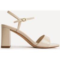 Linzi Women's Reveal Nude Faux Leather Block Heeled Sandals | Size: 6-Standard Fit