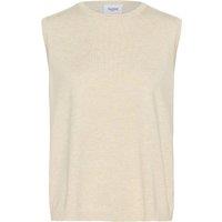 Saint Tropez Women's MilaSZ Sleeveless Knitted Crew Neck Vest in Light Beige | Size: Large