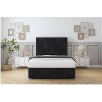Comfort Beds Tokyo Naples Ottoman Bed Set With 26 Strutted Headboard in Black | Size: Small Double